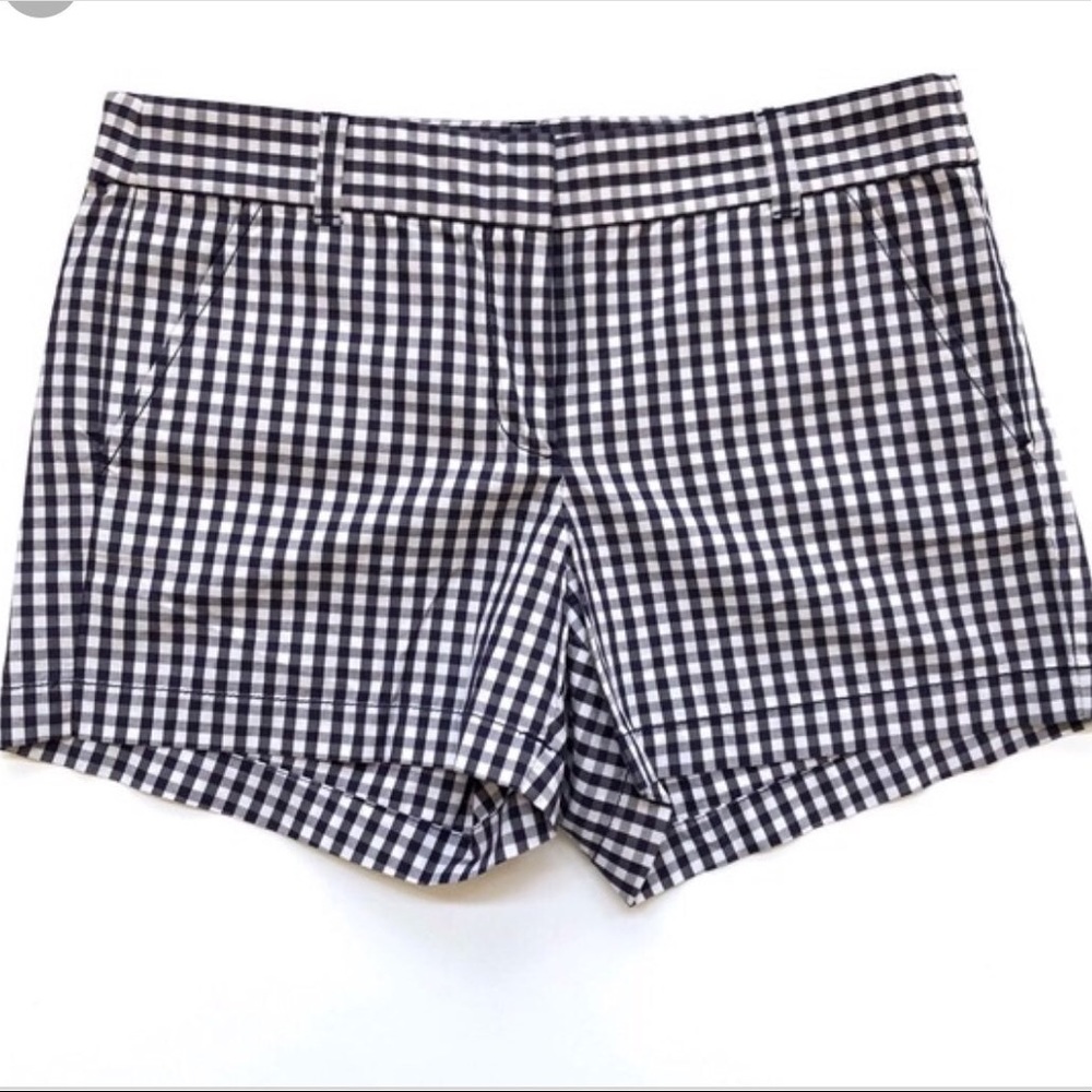 J Crew navy gingham cotton shorts